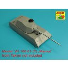 Aber Barrel 128mm PaK 44 L/55 for Vk 100.01(P) MAMMUT (Takom)