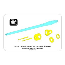   Aber 76,2 mm Ordinance Q.F. 3-in. 17 PDR. Mk. II barrel with muzzle brake for A34 COMET (Tamiya)