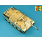 Aber German 7,5cm KwK 42 L/70 gun barrel /w muzzle brake for Panther Ausf.G - Late & Panther II (Tamiya, Amusing Hobby)