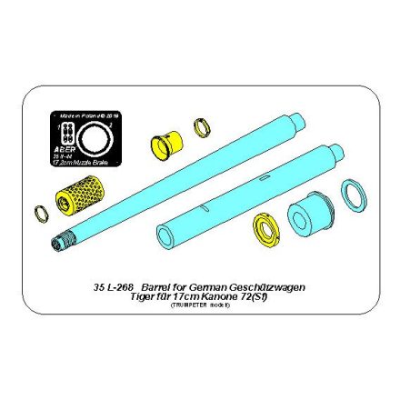 Aber Barrel for German Geschützwagen Tiger für 17cm Kanone72 (Sf) (Trumpeter)