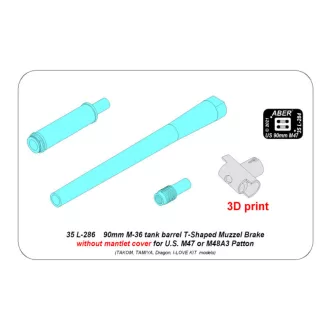   Aber Models 90 mm M-36 tank barrel T-shaped Muzzle Brake without mantlet cover for U.S. M47 and M48A3 Patton