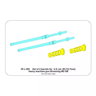 Aber Models Set of 2 barrels for  U.S cal .50 Browning M2 HB