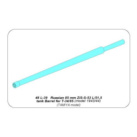 Aber Russian 85 mm ZiS-S-53 L/51 barrel for T-34/85 model 43/44 (Tamiya)