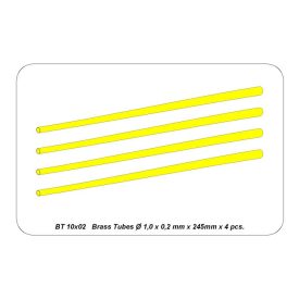 Aber Brass Tubes Ø1,00x0,20 mm length 245 mm x 4 pcs.