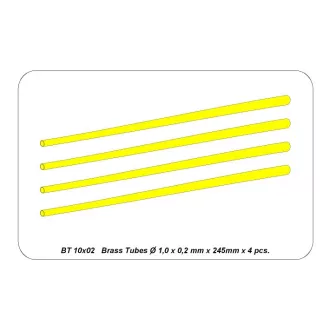 Aber Brass Tubes Ø1,00x0,20 mm length 245 mm x 4 pcs.