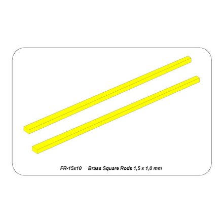 Aber Brass flat rods 1,5x1,0 mm length 245mm x2 pcs.