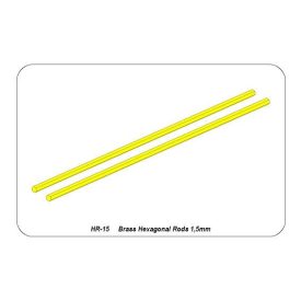 Aber Brass hexagonal rods 1,5mm length 245mm x2 pcs.