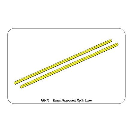 Aber Brass hexagonal rods dia 1,0mm, lenght 245mm 2x pcs
