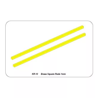 Aber Brass square rods 1,0mm length 245mm x2 pcs.