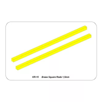 Aber Brass square rods 1,5 mm length 245mm x2 pcs.
