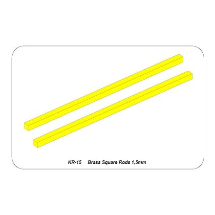 Aber Brass square rods 1,5 mm length 245mm x2 pcs.
