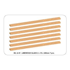 Aber Limewood slats 2 x 10 x 245mm x 7 pcs.