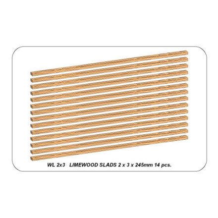 Aber Limewood slats 2 x 3 x 245mm x 14 pcs.