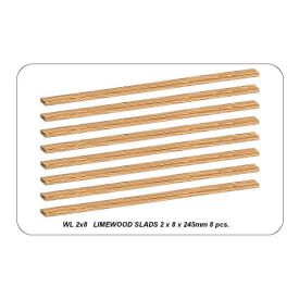 Aber Limewood slats 2 x 8 x 245mm x 8 pcs.