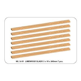Aber Limewood slats 3 x 10 x 245mm x 7 pcs.