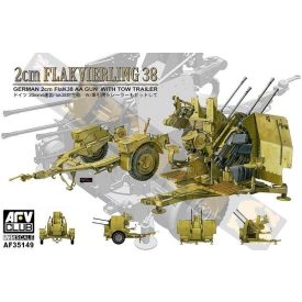 AFV Club 2cm Flakvierling 38 With Tow Trailer makett