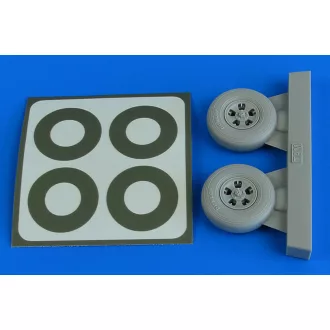   Aires Spitfire Mk.IX wheels (5-spoke) & paint masks f.Tamiya kerék készlet