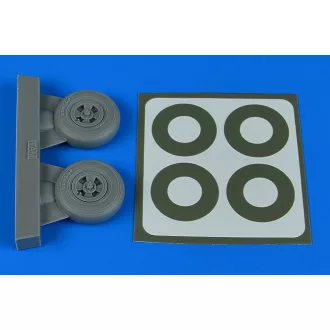   Aires Spitfire Mk.IX wheels (4-spoke) & paint masks for Tamiya kerék készlet
