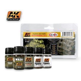 AK Engines And Metal Weathering Set