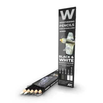   AK Interactive - WATERCOLOR PENCIL SET BLACK AND WHITE SET akvarellceruza-készlet