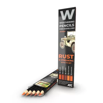   AK Interactive - WATERCOLOR PENCIL SET RUST AND STREAKING SET akvarellceruza-készlet