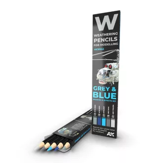   AK Interactive - WATERCOLOR PENCIL SET GREY AND BLUE CAMOUFLAGES SET akvarellceruza-készlet
