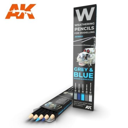 AK akvarell ceruza - GREY & BLUE SHADING & EFFECTS SET