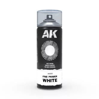   AK Interactive - Fine Primer White - Spray 400ml (Includes 2 nozzles) alapozó