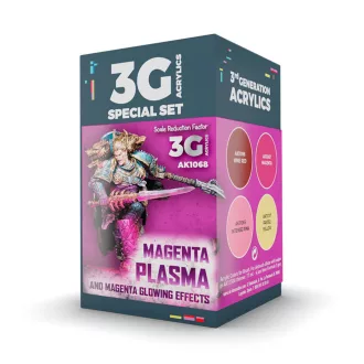   AK Interactive - WARGAME COLOR SET. MAGENTA PLASMA AND GLOWING EFFE festékkészlet