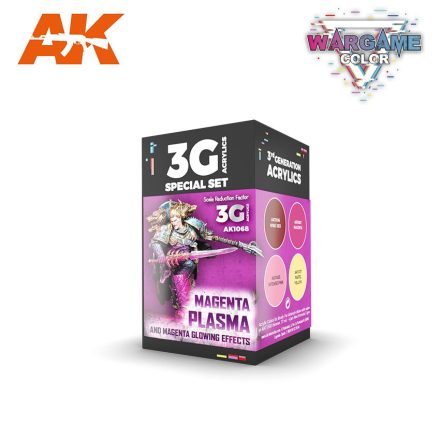 AK Interactive - WARGAME COLOR SET. MAGENTA PLASMA AND GLOWING EFFECTS 3G