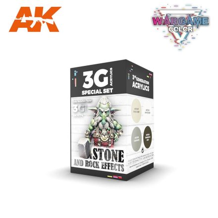 AK Interactive - WARGAME COLOR SET. STONE AND ROCK EFFECTS 3G