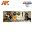 AK Interactive - WARGAME COLOR SET. NON METALLIC METAL GOLD (WITH BRUSH) 3G