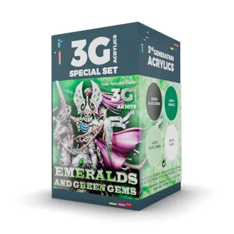   AK Interactive - WARGAME COLOR SET. EMERALDS AND GREEN GEMS festékkészlet