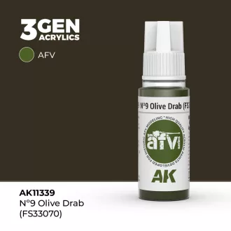 AK Interactive - Nº9 Olive Drab (FS33070) festék