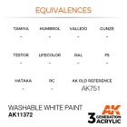 AK 3rd Generation AFV Series Washable White Paint 17ml