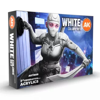 AK Interactive - WHITE COLORS SET festékkészlet