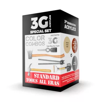 AK Interactive - STANDARD TOOLS ALL ERAS COMBO 3G festék