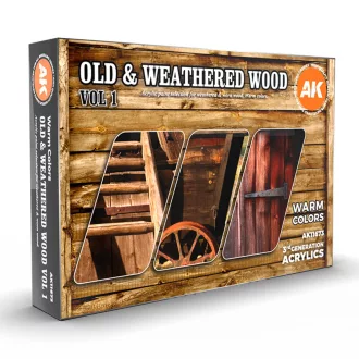AK Interactive - OLD & WEATHERED WOOD VOL1 festék