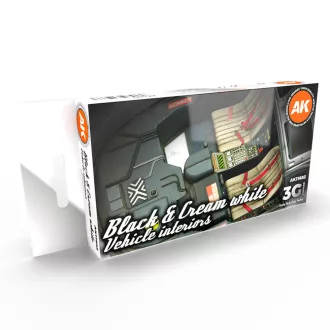 AK Interactive - BLACK INTERIOR AND CREAM WHITE festék