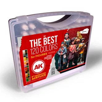   AK Interactive - 3G PLASTIC BRIEFCASE 120 FIGURE COLORS festék
