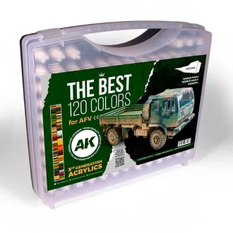 AK Interactive - 3G PLASTIC BRIEFCASE 120 AFV COLORS festék