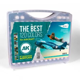   AK Interactive - 3G PLASTIC BRIEFCASE 120 AIRCRAFT COLORS festék