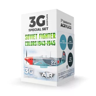   AK Interactive - Soviet Fighter Colors 1943-1945 SET 3G festékkészlet