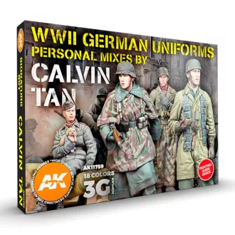   AK Interactive - WWII GERMAN UNIFORMS - SIGNATURE SET BY CALVIN TAN festékkészlet