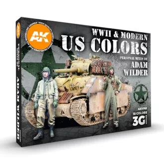   AK Interactive - WWII & MODERN US COLORS - SIGNATURE SET BY ADAM WILDER festékkészlet