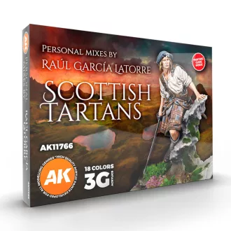   AK Interactive - SCOTTISH TARTANS - SIGNATURE SET BY RAÚL GARCÍA LATORRE festékkészlet