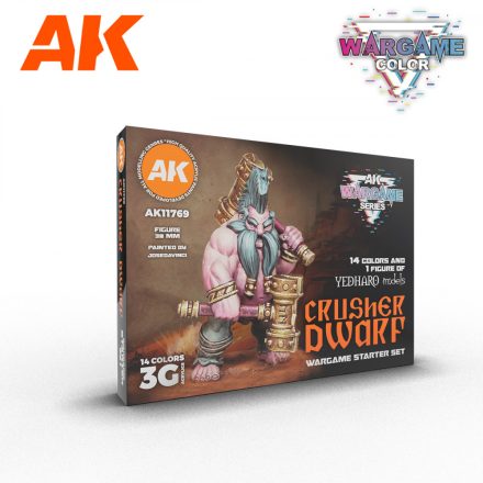 AK Interactive - CRUSHER DWARF – WARGAME STARTER SET – 14 COLORS & 1 FIGURE