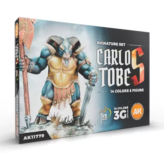   AK Interactive - SIGNATURE SET. CARLOS TOBES - 14 COLORS + FIGURE festékkészlet