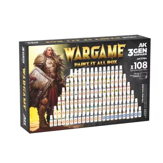   AK Interactive - WARGAME PAINT IT ALL BOX 108 COLORS 3GEN festékkészlet
