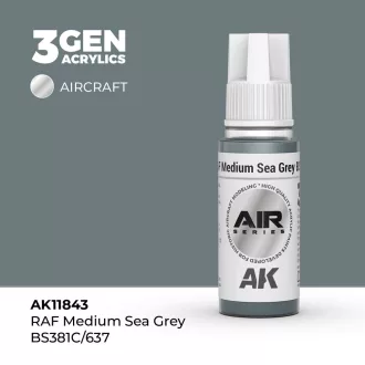 AK Interactive - RAF Medium Sea Grey BS381C/637 festék